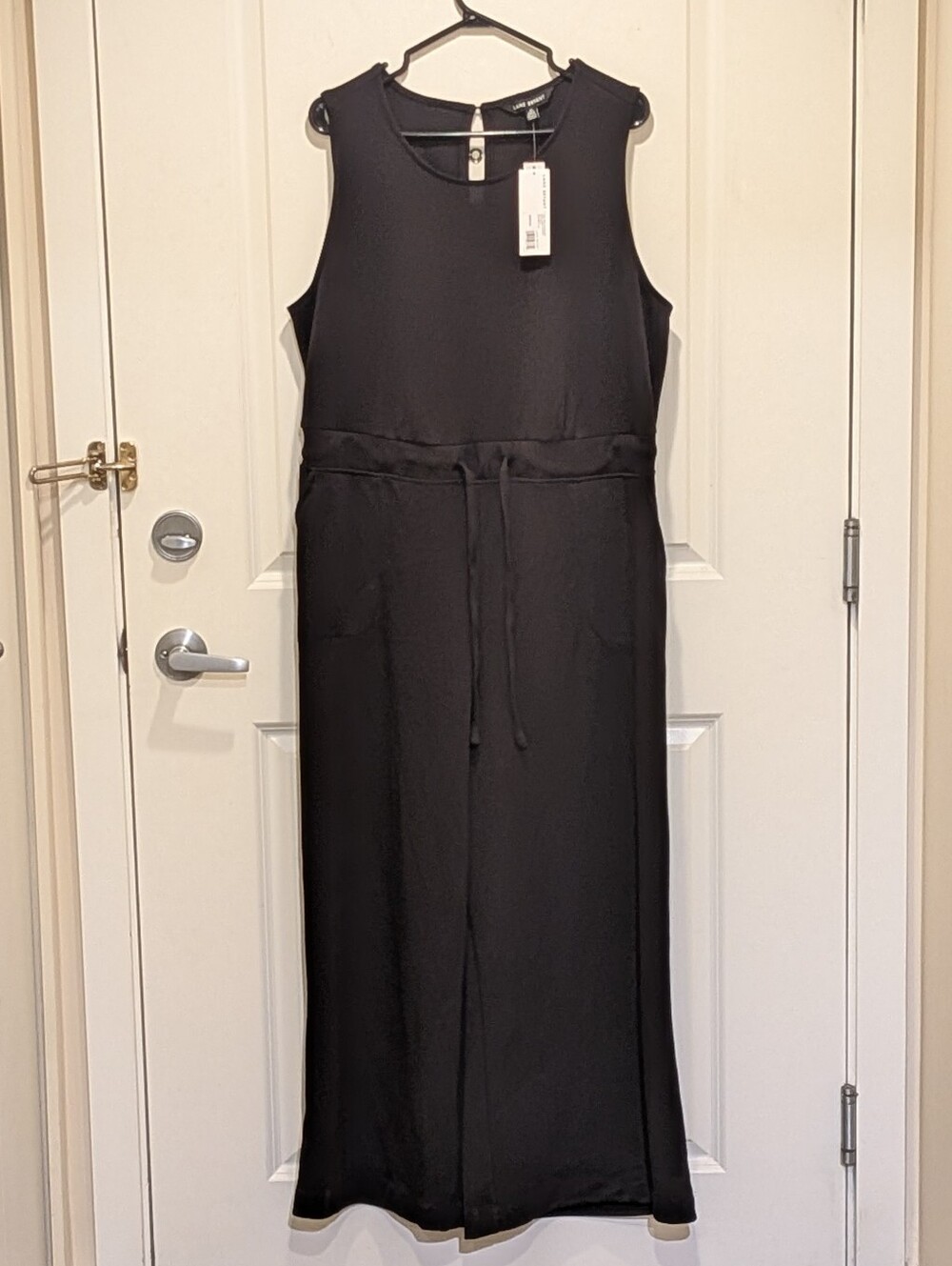 NWT Lane Bryant 2X Black Sleeveless Stretch Fabric Wide Leg Jumpsuit
